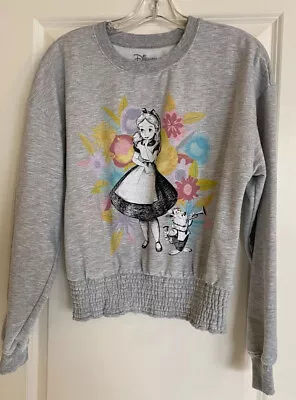 Buy Disney Womens Size Large Gray Alice In Wonderland Sweatshirt Elastic Waist • 11.37£