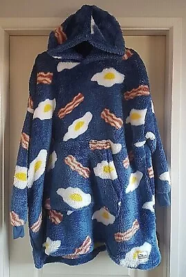 Buy Bacon Egg Breakfast Primark Snuddie Hood Oversize Blanket Hoodie Snoodi Oodi S-M • 25£