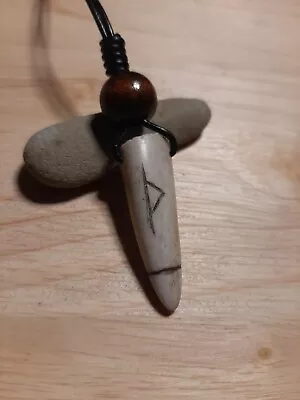 Buy Carved Antler Rune Pendant Necklace - Thurisaz Giant Thor - Viking Jewellery • 9£