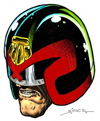 Buy  2000AD Comics Judge Dredd Helmet Face Iron On Tee T-shirt Transfer • 2.29£