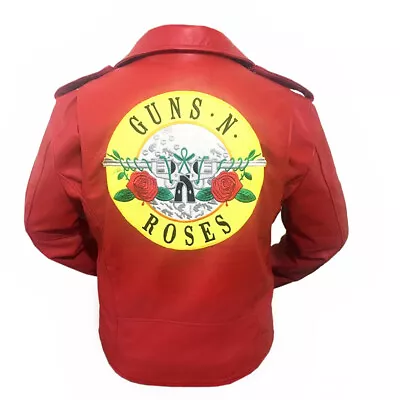 Buy New GUNS N ROSES RED LEATHER JACKET - AXL ROSE - PARADISE CITY • 67.24£