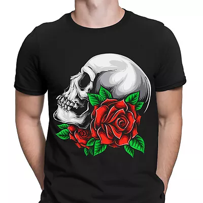 Buy Skulls And Roses Rock Music Heavy Metal Skeleton Mens T-Shirts Tee Top #NED • 3.99£