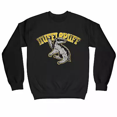 Buy Harry Potter Distressed Hufflepuff Badger Children's Unisex Black Sweatshirt • 20£