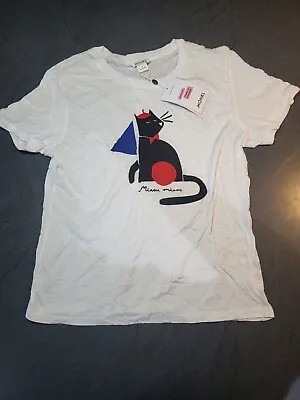 Buy Monki Miaou Miaou Simba T-Shirt,  White Size S BNWT • 8£