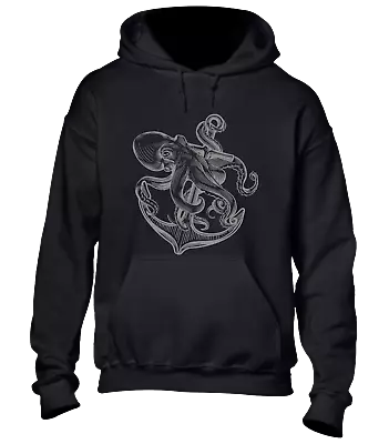 Buy Anchor And Octopus Hoody Hoodie Navy Sea Sailor Monster Design Cool Fashion Top  • 16.99£