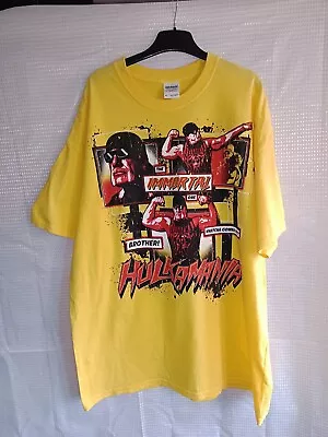 Buy WWE TNA IMPACT Hulk Hogan “Comic” T-shirt Yellow Size XL • 29.99£