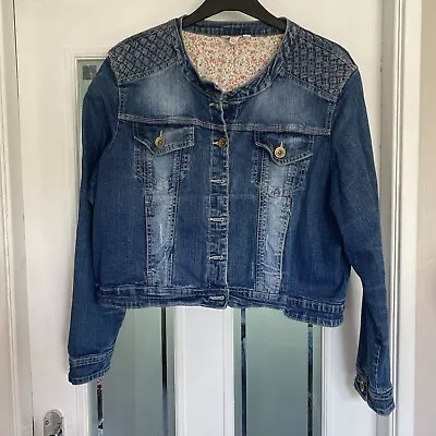 Buy Denim Jacket Cropped Style Size 22  • 6.95£