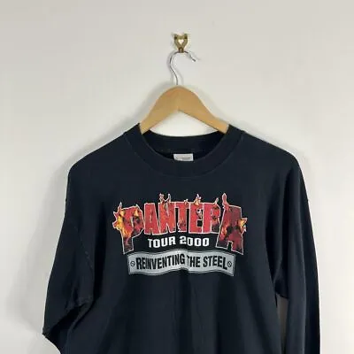 Buy Men’s VTG Pantera Tour 2000 Reinventing The Steel Long Sleeve Black Sz L T-Shirt • 120£