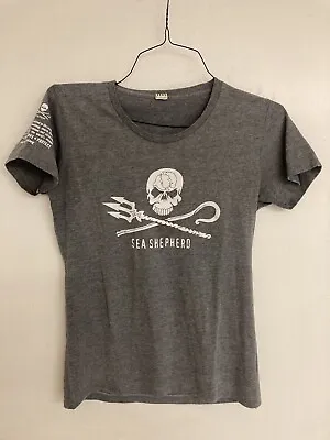 Buy Womans Sea Shepherd V Neck Grey T-shirt Size XL Official Crew Version • 33.17£