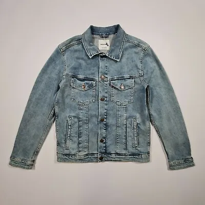 Buy Jack And Jones Mens Denim Jacket Blue Large Long Sleeves Cotton Denim Trucker • 22.99£