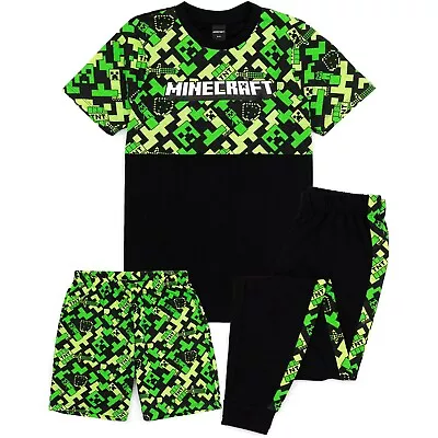 Buy Minecraft Childrens/Kids Creeper Short Pyjama Set NS7115 • 16.41£