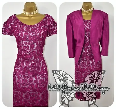 Buy JACQUES VERT Size 22 Lace Beaded Dress And Jacket Mother Of The Bride Outfit • 119.99£