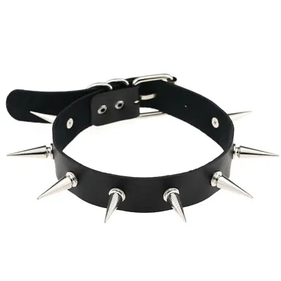 Buy Choker Collar Leather Spike Studs Gothic Punk Rivet Necklace Women Jewelry Decor • 5.90£