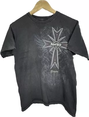 Buy Hard Rock Cafe T Shirt Orlando Florida USA Graphic Print Black Mens Small Logo • 4.99£