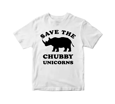 Buy Save The Chubby Unicorns T-shirt Animal Wild Life Vintage Novelty Funny Cute Tee • 7.99£