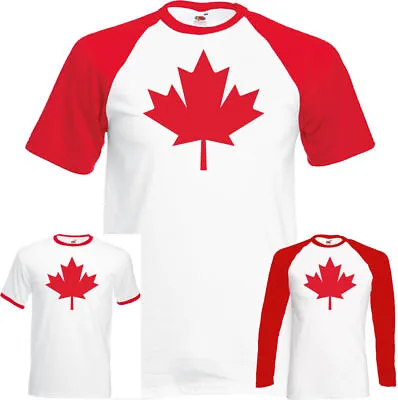 Buy CANADA T-SHIRT Mens Maple Leaf Canadian National Flag Day Ice Hockey Basketball • 11.95£