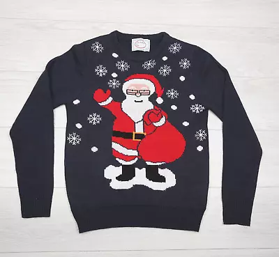 Buy Mens Santa Claus Christmas Jumper Size SMALL Pullover Sweater Novelty Funny Xmas • 10.95£