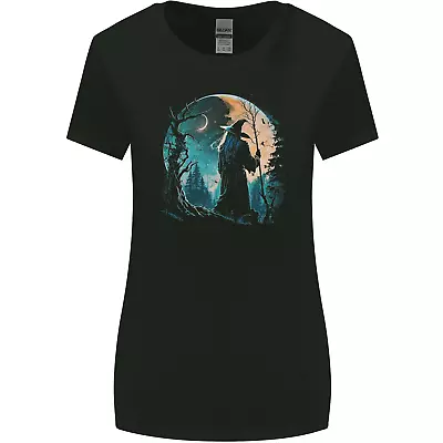 Buy A Wizard Looking At A Fantasy Moon Warlock Womens Wider Cut T-Shirt • 8.75£