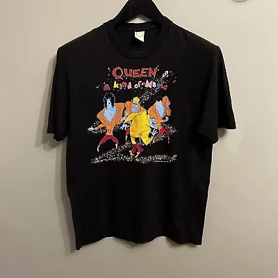 Buy Queen 'A Kind Of Magic’ Tour Dates 1986 Concert T-Shirt Mens UK Large Black Band • 144.99£