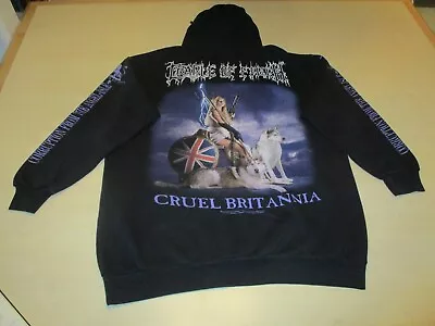 Buy Cradle Of Filth Cruel Britannia Hoodie Zipper Shirt Vintage 1997 EXTREME RARE • 253.12£