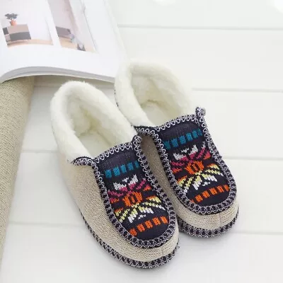 Buy Women Soft Weave Cotton Winter Slippers Antiskid Sturdy Sole House Women • 19.58£