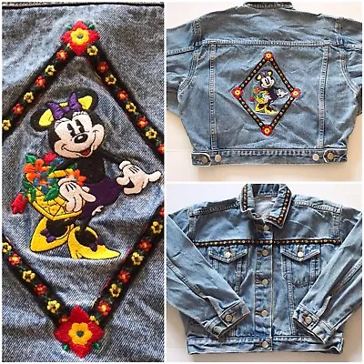 Buy Vintage 90’s The Disney Store Minnie Mouse Embroidered Denim Jean Jacket Mickey • 46.85£