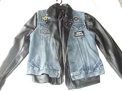 Buy WASP Based Battle Vest Heavy Metal DENIM & LEATHER Outfit • 74.99£
