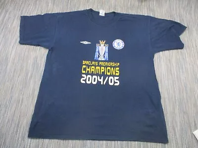 Buy Chelsea Football T Shirt Mens XL Crew Neck Logo 100% Cotton 2005 Blue Umbro • 9.50£