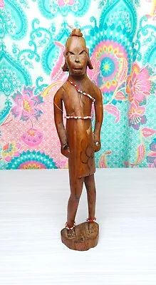 Buy Maasai Warrior Hand Carved Wood African Tribal Male Statue Beads Jewellery 12  • 14.99£