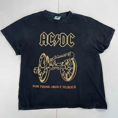 Buy ACDC T-Shirt XL Black Mens Band Music Tee Vintage 90s 1999 Rock We Salute You • 20.15£