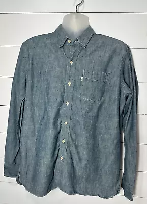 Buy Vintage Levi's Button Down Shirt White Tab Western Cotton Heather Blue LT XL • 34.55£