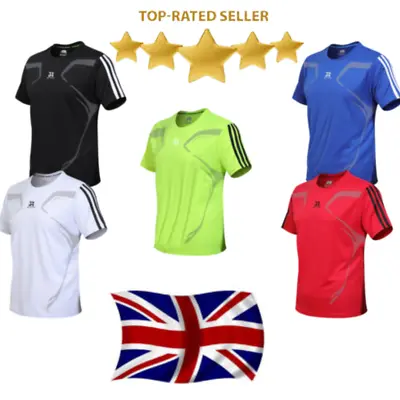 Buy New Mens Breathable T Shirt Wicking Cool Dry Running Gym Top Sports Performance • 5.85£