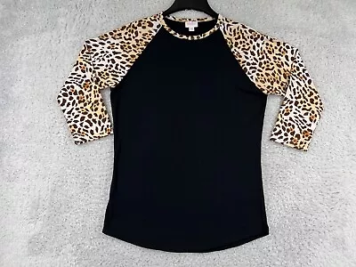 Buy Lularoe Shirt Womens Small Black Cheetah Print 3/4 Sleeve Raglan Style Polyester • 8.83£