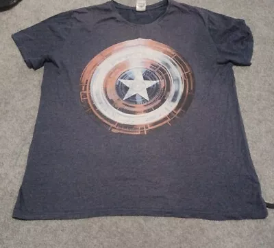 Buy MARVEL Captain America Blue Tshirt Mens XXL • 6.99£