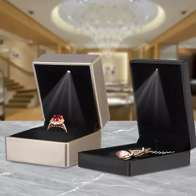 Buy Men Women With LED Light Practical Home Jewelry Box Ring Necklace Protective • 6.95£