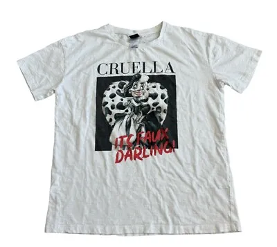 Buy Disney Villains Cruella Tshirt Shirt Size Medium Unisex ‘it’s Faux Darling’ • 7.59£