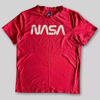 Buy Men’s Vintage NASA Spell Out Logo T Shirt Size Large Red • 8.99£