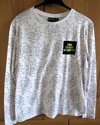 Buy Rick And Morty Time To Get Schwifty Long Sleeved T-Shirt - White S 10/12 • 7.99£