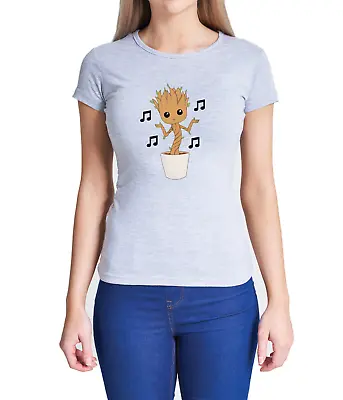 Buy Dancing Baby Groot, Ladies Funny T-shirt, Avengers Cute Design, Guardians, Gifts • 9.95£