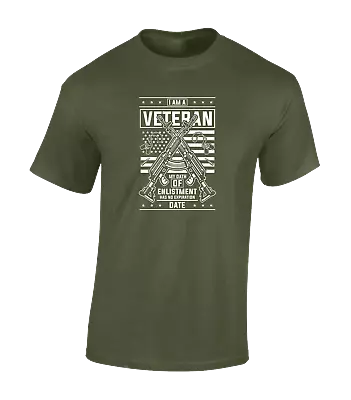 Buy American Veteran Mens T Shirtusa Flag Vet War Soldier Army Cool Design Top • 7.99£