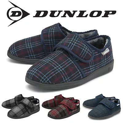Buy Dunlop Mens Slippers Easy Close Diabetic Orthopaedic Comfy Memory Foam Size 7-12 • 19.99£