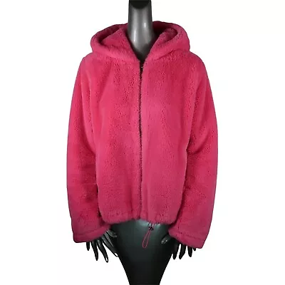 Buy Apparis New Faux Fur Pink Hooded Zip Jacket Coat 2xl NWOT XXL • 153.46£