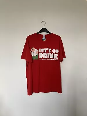 Buy Family Guy Graphic T Shirt Red Men’s L 2011 Peter Griffin Let’s Go Drink • 9.95£