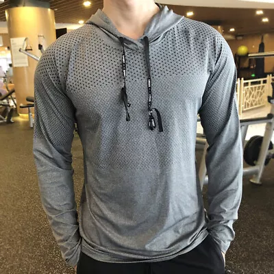 Buy Running Shirt Man Men Long Sleeve Hoodie Gym T-shirt Quality No Personalise! • 13.90£