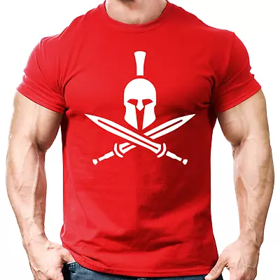 Buy Cross Sword Spartan Gym T-Shirt Mens Gym Clothing Workout Training Vest Top • 8.99£