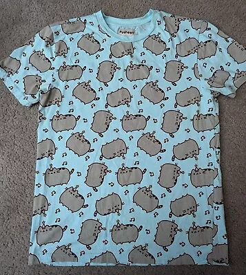 Buy Baby Blue PUSHEEN T-shirt Size SMALL • 3.94£