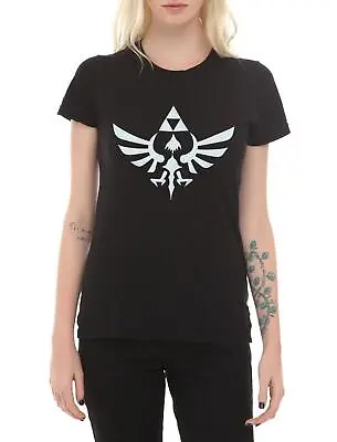 Buy The Legend Of Zelda Juniors Triumphant Triforce Emblem Black Shirt NWT S-2XL • 9.49£