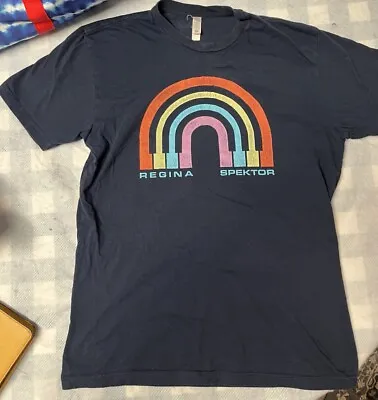 Buy Regina Spektor Tee Shirt Rainbow Pattern Navy Blue Adult Small Band Tee Merch • 8.52£