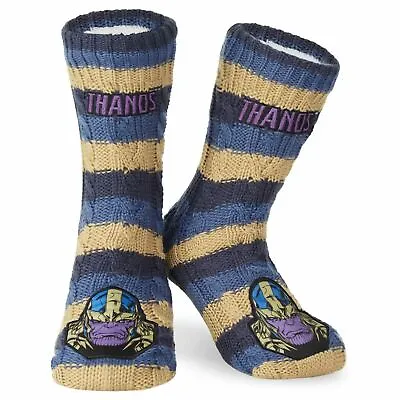 Buy Marvel Fluffy Socks, Mens Slipper Socks, Thanos Warm Knitted Socks • 12.49£