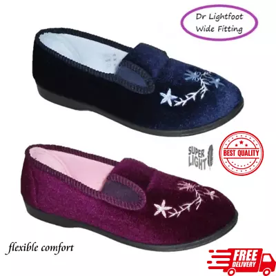 Buy New Ladies Womens Memory Foam Wide Fit Comfort Hard Sole Moccasin Slippers Shoes • 12.85£